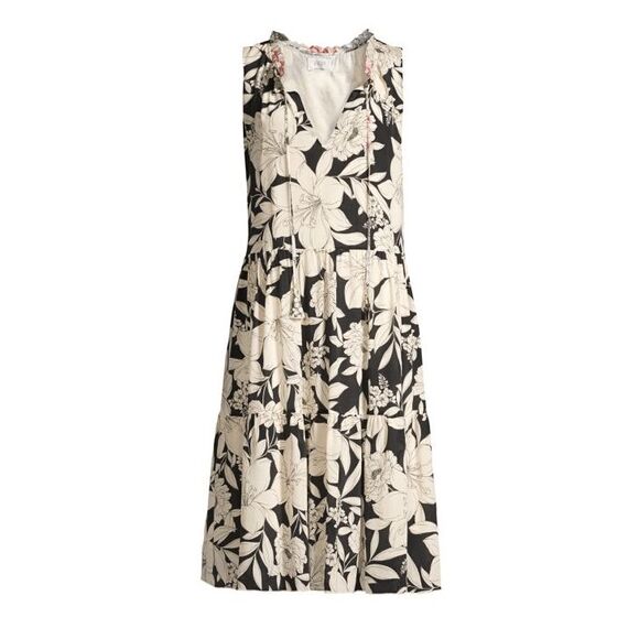 Johnny Was Black and Cream Floral Dress - Picture 5 of 10